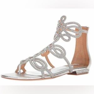 Badgley Mischka Womens Tempe Platino Sandals in Silver Platinum Size 7.5
